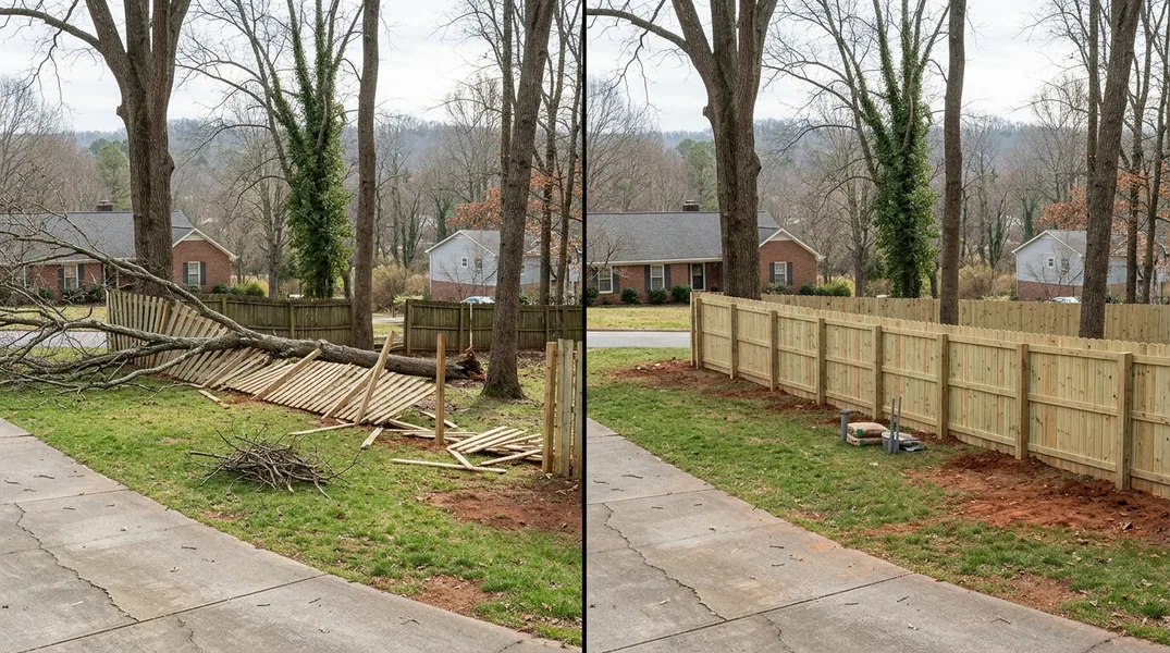 Ice Storm and Wind Damage Fence Repair in Winston-Salem: Insurance Claims, Timelines and What to Do First