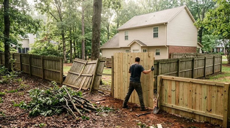 Storm Damage Fence Repair Winston-Salem
